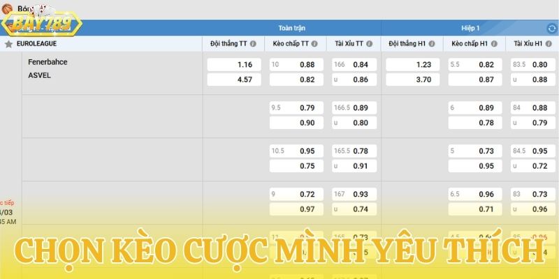 Chọn kèo cược phù hợp với bạn