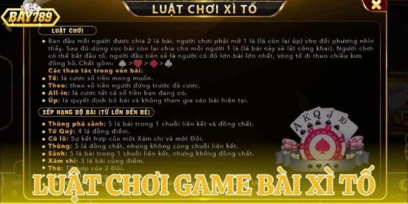 Luật chơi xì tố BAY789 đầy đủ và dễ hiểu nhất