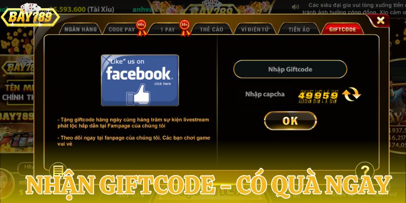 Nhập giftcode để nhận quà