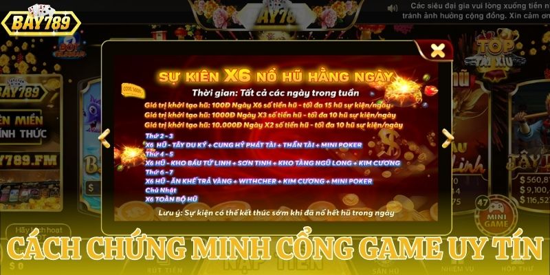 Thông tin chứng minh cổng game uy tín